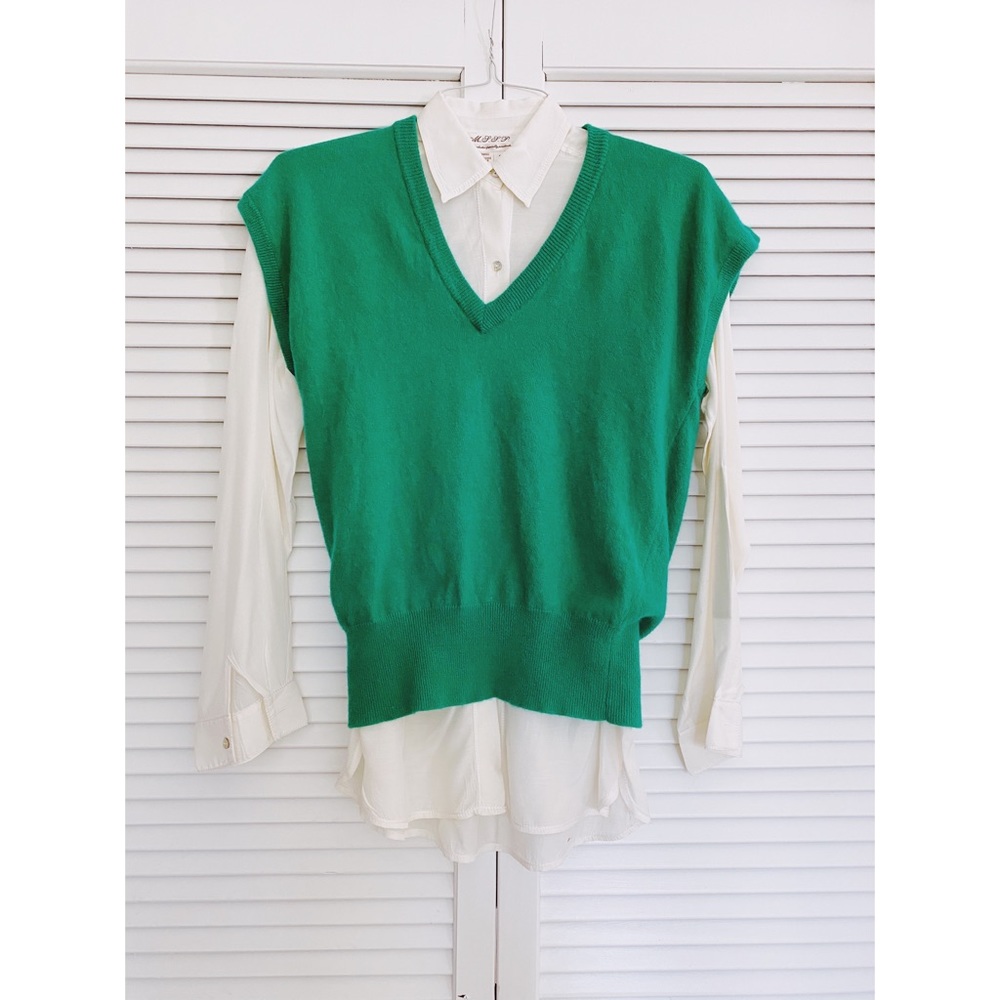 Vintage Emerald Green Lambswool Sweater Vest